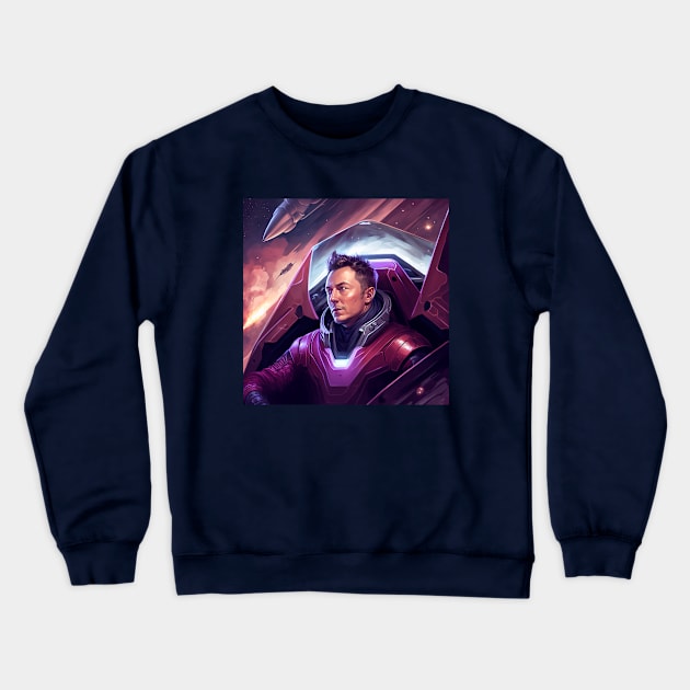 Elon Musk Crewneck Sweatshirt by Moe Tees